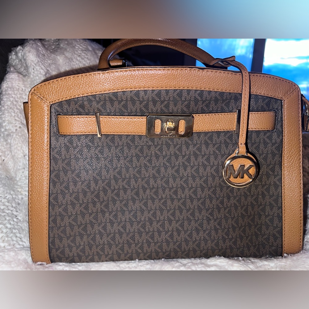 Michael Kors brown/tan logo purse